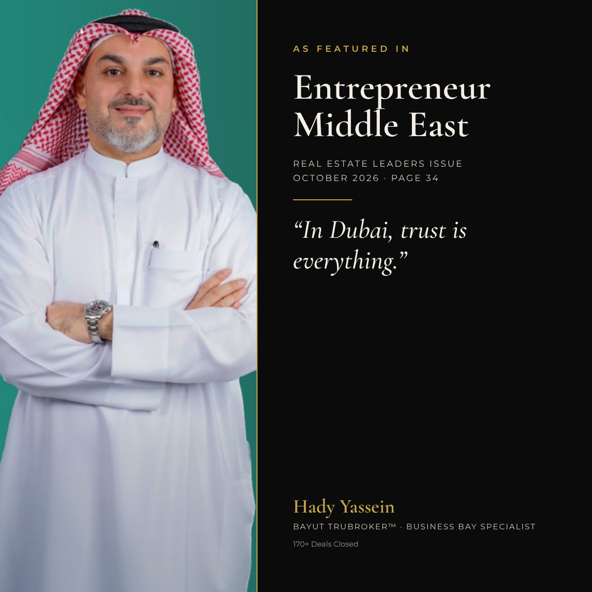 Hady Yassein feature in Enterpreneur Middle East